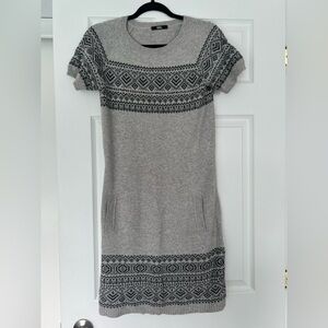 Marks & Spencer Gray Knit Dress with Black Patterns size 6